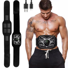 Load image into Gallery viewer, HOERCAAL Abs Stimulator, Portable EMS Abdominal Muscle Toner for Home and Office Fitness, Strength Training - Black

