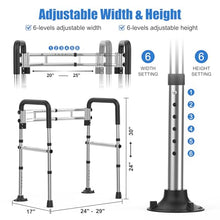 Load image into Gallery viewer, UGarden Upgraded Toilet Safety Rails 380LBS, Stainless Steel Toilet Rail Frame, Adjustable Stand Alone Toilet Support with Non-Slip Grips &amp; Suction Cups,Tool-Free Assembly, Fits for Elderly/Disabled
