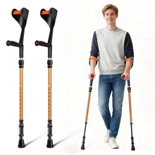 Load image into Gallery viewer, FUSHIDE Forearm Crutches for Adults,Lightweight Elbow Crutches, 10-Level Adjustable Height, Gold1Pair
