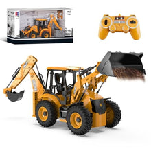 Load image into Gallery viewer, FANXMF RC Backhoe Wheel Loader 2.4G Fully Functional 1/20 Remote Control Excavator Bulldozer Back Hoe Truck Tractor Digger Heavy Duty Construction Vehicle Engineering Trucks
