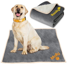 Load image into Gallery viewer, Personalized Dog Blanket with Name, Custom Blankets for Dog, Embroidered Waterproof Blanket Soft and Comfortable for Small, Medium &amp; Large Dogs, Best Gift for Pet Lovers - Ships Next Day
