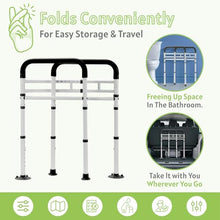 Load image into Gallery viewer, Jesosia Toilet Safety Rails for Seniors - Adjustable &amp; Foldable Medical Toilet Safety Frame - Heavy Duty Stand Alone Toilet Handles Support for Elderly Disabled &amp; Handicap - Fits Most Toilets (380 lb)
