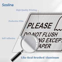 Load image into Gallery viewer, Do Not Flush Sign for Bathroom, Do Not Flush Anything Sign Stickers
