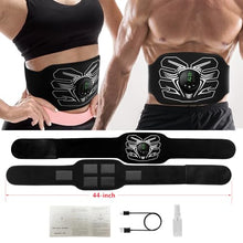 Load image into Gallery viewer, HOERCAAL Abs Stimulator, Portable EMS Abdominal Muscle Toner for Home and Office Fitness, Strength Training - Black
