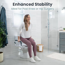 Load image into Gallery viewer, PELEGON Toilet Safety Rails (250lb) - Adjustable Toilet Safety Rails, Toilet Bar for Elderly Adults, Toilets Rails for Seniors, Toilet Seat with Handles for Elderly &amp; Disabled Toilet Grab Bar - 1 Pack
