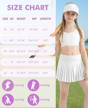 Load image into Gallery viewer, DOCUMO Pleated Skirts for Girls with Pocket Shorts Girls Athletic Golf Tennis Skorts Hight Waisted Skirts for Running Casual (White, X-Small)
