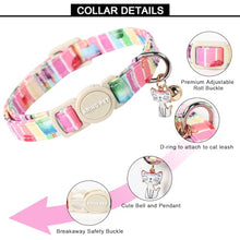 Load image into Gallery viewer, ARING PET 2 Pack Cat Collars-Cute Breakaway Summer Cat Collar with Bell &amp; Pendant, Adjustable Strawberry&amp;Ice Cream Pattern Kitten Collars with Safety Buckle for Girl and Boy Cats
