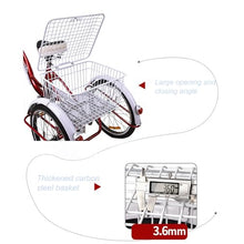 Load image into Gallery viewer, Green,20 inches, Shopping Tricycles for Adults, Pedal Adult Tricycle 20/24 Inch Wheel Options, Large Basket
