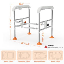 Load image into Gallery viewer, Emergency Alert Toilet Safety Rails for Seniors (665lbs), Adjustable LED Toilet Frame with Call Bell &amp; Handles for Elderly, Foldable Handicap Toilet Aid Support for Most Toilets, Stand Up Assist
