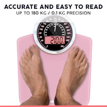 Load image into Gallery viewer, Thick Tempered Glass - Extra Large Display - Easy to Read Digital Bathroom Scale - New - Pink
