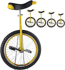 18 inch Unicycle Perfect Beginner Unicycle with Adjustable seat Extra-Thick Tires Load 150 kg/330 lb (Size : 20inch) (18inch)