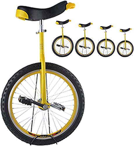 18 inch Unicycle Perfect Beginner Unicycle with Adjustable seat Extra-Thick Tires Load 150 kg/330 lb (Size : 20inch) (18inch)