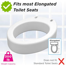 Load image into Gallery viewer, NOVA Raised Toilet Seat for Seniors &amp; Post-Surgery Recovery – Elongated Bolt-On Under-Seat Design Uses Existing Toilet Seat &amp; Lid, 3.5” Elevation, 300 lb Capacity, Durable Plastic, Easy Install
