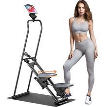 Load image into Gallery viewer, Upgraded seanleecore Stair Stepper Machine for Home with Device Holder &amp; Silicone Floor Mat, Extra-Long Non-Slip Pedals Vertical Climber Exercise Machine
