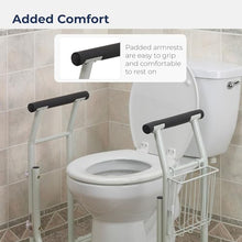 Load image into Gallery viewer, Drive Medical RTL12079 Toilet Safety Frame, Bathroom Grab Bar for Toilets, Freestanding Toilet Rail for Stability, For Users Up to 300 Pounds, White
