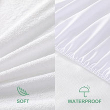 Load image into Gallery viewer, Full Size Waterproof Mattress Cover, Premium Terry Top Mattress Cover, Breathable, Noiseless, Cooing &amp; Machine-Washable Bed Cover with 21" Deep Pocket
