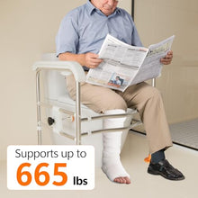 Load image into Gallery viewer, Emergency Alert Toilet Safety Rails for Seniors (665lbs), Adjustable LED Toilet Frame with Call Bell &amp; Handles for Elderly, Foldable Handicap Toilet Aid Support for Most Toilets, Stand Up Assist
