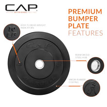 Load image into Gallery viewer, CAP Barbell 370 lb Elite Olympic Weight Set with 7ft Chrome Barbell &amp; Black Bumper Plates
