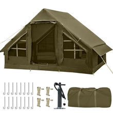 Load image into Gallery viewer, Inflatable Tents for Camping, 4-6 Person Easy Blow Up Tent with Hand Pump,4 Seasons Waterproof Air Inflatable Camping Tent House for Family Weekend Camping,Green
