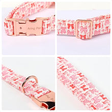 Load image into Gallery viewer, ARING PET Bow Collar for Dog, Cute Pink Sailor Bowtie Heart Puppy Pet Collars for Small Medium Large Girl Dogs-XL
