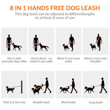 Load image into Gallery viewer, Léwind 8.2ft Hands Free Dog Leash,Versatile Waist &amp; Crossbody Lead for Medium Dogs,Waterproof &amp; Adjustable for Running Jogging Walking, 360° Swivel Metal Buckle (Orange)
