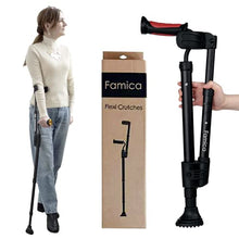 Load image into Gallery viewer, Famica Crutch for Adult (x1 Unit, Open Cuff) - Adjustable Ergonomic Handles, Cuff, Height, Foldable, Lightweight and Non-slip Forearm Crutches
