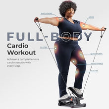 Load image into Gallery viewer, Sunny Health &amp; Fitness Mini Steppers for Exercise at Home, Stair Step Workout Machine with Optional Resistance Bands, Full Body Cardio Equipment, Optional Free SunnyFit App Connection Smart Stepper
