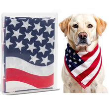 Load image into Gallery viewer, Dog Bandanas XLarge 2PCS in Storage Box, Reversible American Flag Pet Scarf for Boy and Girl, Washable, Adjustable Bandana for Dogs, 4th of July Patriotic Bandana for Large and Extra Large Dogs

