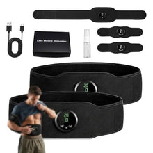 Load image into Gallery viewer, Muscle Fitness AB Belt, 12 Modes &amp; 19 Intensity, Firming &amp; Strengthening Workout Equipment for Abs, Arms, Suitable for Fitness Enthusiasts (Black 2pcs)
