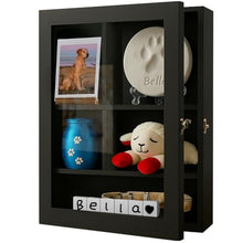 Load image into Gallery viewer, Sofunii 12x16 Inch Solid Wood Pet Memorial Shadow Box Frame with Shelves
