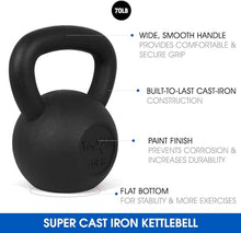 Load image into Gallery viewer, Yes4All 70 lbs Kettlebell Heavy Cast Iron Solid Smooth Handle Weights for Women/Men
