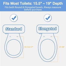 Load image into Gallery viewer, Soaids Raised Toilet Seat Risers for Seniors, Elevated Toilet Seat with Handles, 3-Level Height Adjustable, Support up to 300 Lbs
