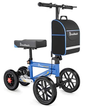 Load image into Gallery viewer, BlessReach All Terrain Steerable Knee Scooter Crutch Alternative，Deluxe Medical Scooter Double Handbrake,for Adults Injured Ankle &amp; Foot Recovery Scooter in Blue
