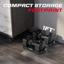Load image into Gallery viewer, Keppi Adjustable Dumbbells Set-40lb Pair, Anti-Slip Metal Fast Adjust Weight Handle, Exercise &amp; Fitness for Full Body Workout -DBA40(Pair)
