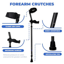 Load image into Gallery viewer, in-Motion Forearm Crutches | Spring Assist Crutches for Adults | Walking Crutch with Ergonomic Handle
