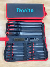 Load image into Gallery viewer, 19Pcs Metal File Set,Files Tool Kit for Woodworking with Needle File,Flat,Round,Half-Round,Triangle Shapes,Brush &amp; Carry Case for Sharpening,Wood and Steel Deburring,Craft
