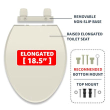 Load image into Gallery viewer, Ccbello ELONGATED toilet seat risers for seniors, Slow Close, Elevated toilet seat, Heavy Duty, Never Loosen, Raised toilet seat elongated bowl, Almond/Bone(18.5”)
