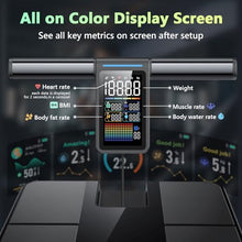 Load image into Gallery viewer, 8 Electrodes Digital Bathroom Scale,with 5.25-inch VA Color Screen on Retractable Handle,485lbs
