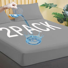 Load image into Gallery viewer, Waterproof Mattress Protector Full Size, 2 Pack Breathable Mattress Cover, Fitted Deep Pocket Mattress Pad Cover Stretches up to 21 Inches, Soft Noiseless Bed Cover
