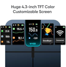 Load image into Gallery viewer, Wyze Smart Scale Ultra Smart Scale with 4.3" Color Display - Digital Scale for Body Weight BMI Muscle Mass, Heart Rate Monitor, Wi-Fi &amp; Bluetooth Weight Scale with Baby/Pet/Luggage Mode, 400lbs, Black

