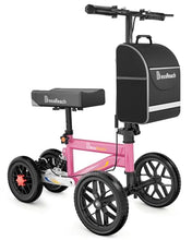 Load image into Gallery viewer, BlessReach Economy Steerable Knee Walker - Compact Crutch Alternative for Foot Injuries with Dual Braking System (Pink)

