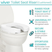 Load image into Gallery viewer, Universal Fit - Raised Toilet Seat with High-Density Foam for Elongated &amp; Standard
