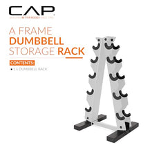 Load image into Gallery viewer, CAP A-Frame Dumbbell Hand Weight Vertical Storage Rack - White
