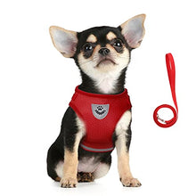 Load image into Gallery viewer, FEimaX Dog Harness and Leash Set for Walking, Soft Mesh Adjustable Easy Control Lightweight Cat Vest Harnesses with Reflective Strips, Escape Proof Small Dogs Cats Vests (Red, X-Small)
