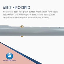 Load image into Gallery viewer, Dynarex Bariatric HD Steel Tall Adult Crutches - Extra Heavy Duty Bariatric Crutches with Underarm Pads
