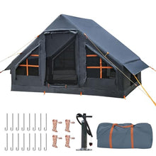 Load image into Gallery viewer, Inflatable Tents for Camping, 4-6 Person Easy Blow Up Tent with Hand Pump,4 Seasons Waterproof Air Inflatable Camping Tent House for Family Weekend Camping,Grey
