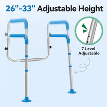 Load image into Gallery viewer, Loyoda Toilet Safety Rails with Big Non-Slip Foot Pads, Adjustable Width &amp; Height Toilet Safety Frame, 350 LBS, Toilet Handles for Elderly and Disabled
