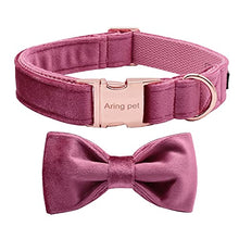Load image into Gallery viewer, ARING PET Bowtie Dog Collar-Velvet Dog Collars with Removable Bowtie, Cute &amp; Comfortable Dog Collar.
