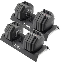 Load image into Gallery viewer, CAP Barbell 55 lb Pair of Adjustable Dumbbells with Full Rotation Black Handle
