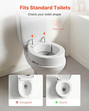 Load image into Gallery viewer, VEVOR Raised Toilet Seat, 300 lbs Load Capacity, 3.5-Inch Lift Height, Commode Elevated Toilet Seat Riser with Enlarged Opening for Seniors, Elderly, Handicap, Disabled, and Adults, Fits Round Bowl
